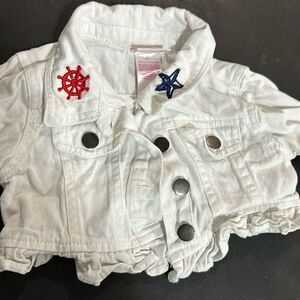 White crop sailor Jean jacket